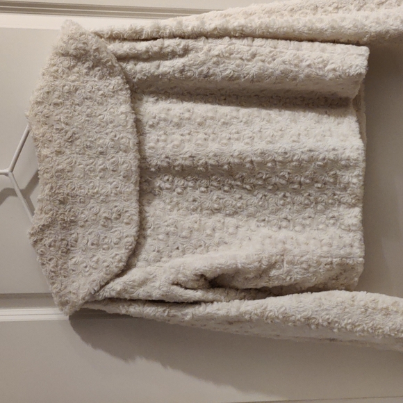 Vintage plush jacket, white, soft, lined. - Picture 4 of 4